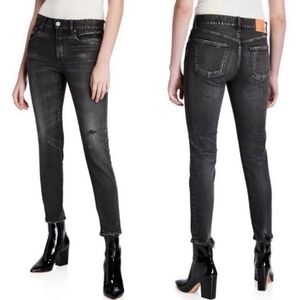 Moussy Vintage Faded Black Velma Skinny Distressed Jeans Size‎ 30